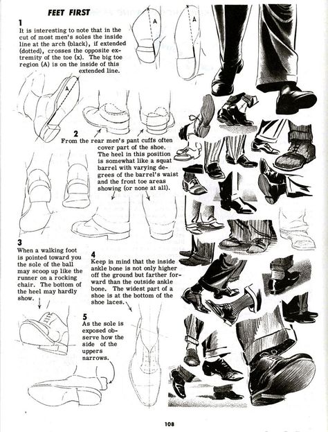 Academy of Art Character and Creature Design Notes: Foot (and Shoe) Reference Part 2 Character Design Cartoon, Guy Drawing, Art Instructions, Drawing Clothes, 판타지 아트, Drawing Lessons, Character Design References, Drawing Tips, Creature Design