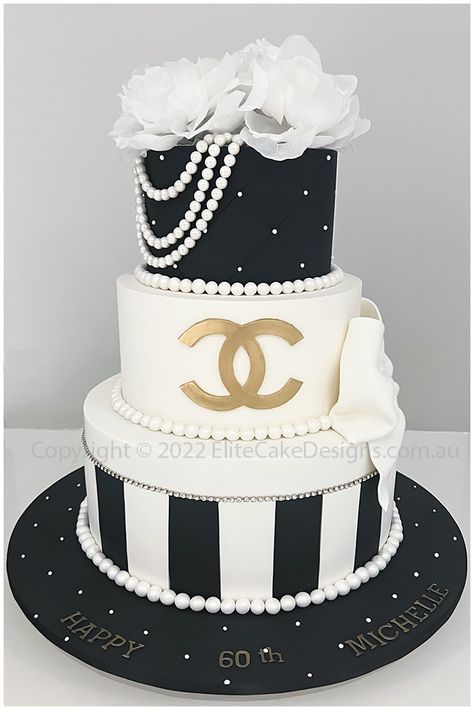 Expensive Cakes Birthday, Chanel Birthday Cake For Women, Coco Chanel Cake Ideas, Designer Cakes Birthday, Chanel Cake Ideas, Birthday Cake Chanel, Designer Birthday Cakes, Chanel Birthday Theme, Coco Chanel Cake