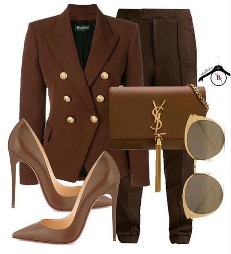 Classy Work Outfits, Brown Pants, Moda Vintage, Looks Chic, Work Outfits Women, Professional Outfits, Fall Fashion Outfits, Business Casual Outfits, Mode Inspiration