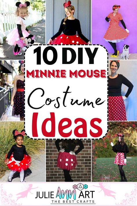 Creating a DIY Minnie Mouse costume can be a fun and imaginative project for beginners, especially for Mickey Mouse fans, and to develop a sense of stylization for your cosplay events and Halloween parties. Minnie Mouse, Costume Ideas, Diy Minnie Mouse Costume, Minnie Mouse Costume Diy, Diy Mickey Mouse, Mickey Mouse And Minnie Mouse, Minnie Mouse Costume, Mouse Costume, Mickey Mouse Minnie Mouse