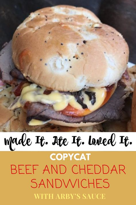 Essen, Copycat Beef And Cheddar, Arby's Beef And Cheddar Recipe, Arbys Roast Beef Sandwich, Arbys Beef And Cheddar, Roast Beef And Cheddar, Beef And Cheddar, Cheddar Recipes, Sliced Roast Beef