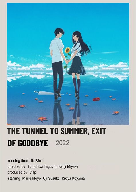 The Tunnel To Summer, Anime Minimalist Poster, The Olsen Twins, Good Animated Movies, Best Romance Anime, Japanese Animated Movies, Good Anime Series, The Exit, Animes To Watch