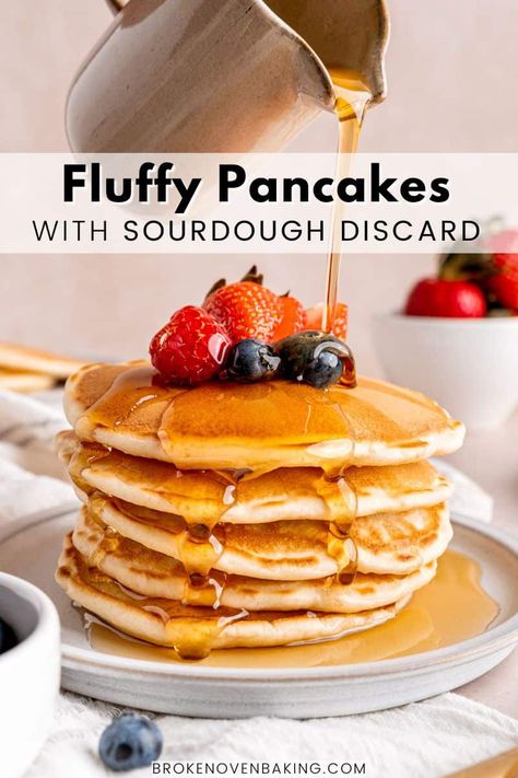 Sourdough Discard Pancakes Farmhouse On Boone, Simple Sourdough Discard Pancakes, Sourdough Discard Pancakes Small Batch, Sourdough Discard Pancakes Quick, Brinner Ideas, Sourdough Treats, Sourdough Starter Pancakes, Sourdough Discard Pancakes, Discard Pancakes