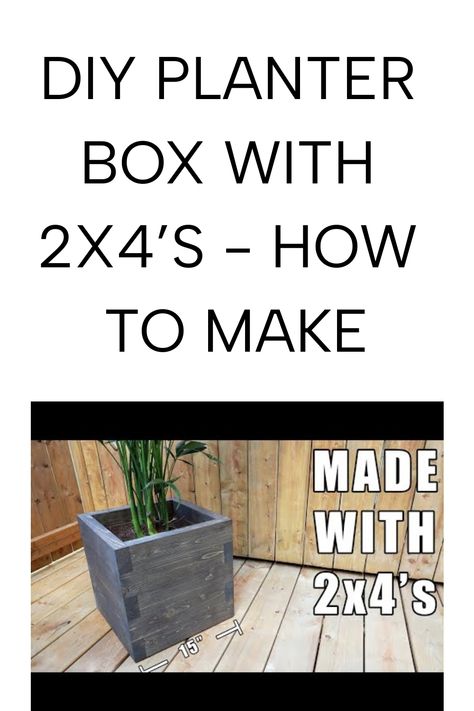 In the video “DIY Planter Box with 2x4’s - How to make,” SEB TECH DIY takes us through the step-by-step process of creating a beautiful modern planter box from simple 2x4 lumber. This project is 2x4 Projects Diy Outdoor, How To Make A Planter Box Diy, Wood Planter Boxes Diy How To Build, 2x4 Planter Box Diy, Diy Wooden Planters How To Build, Diy Planter Boxes Outdoor, Diy Wood Planters Outdoor, Diy Wood Planter Boxes, Square Wood Planters Diy