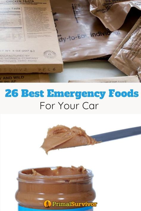 Car Emergency Kit List, Emergency Food Kit, Best Emergency Food, Car Survival Kits, Survival Food Storage, Prepper Food, Non Perishable Foods, Shtf Preparedness, Car Food