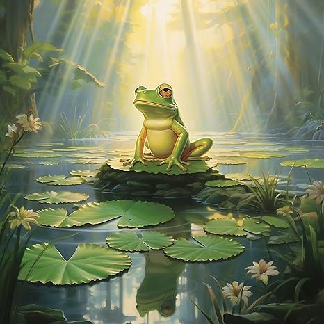 Amazon.com: Frog Diamond Painting Kits for Adults,Frog Water Lilies Diamond Art Kits Full Drill Diamond Dots Paint with Diamonds Arts and Crafts for Beginner Home Decoration 10x12 inch : Arts, Crafts & Sewing Bullfrog Tattoo, Frosch Illustration, Diamond Dots, Frog Wallpaper, Diamond Art Kits, Frog Pictures, Lily Painting, Cow Pictures, Live Together