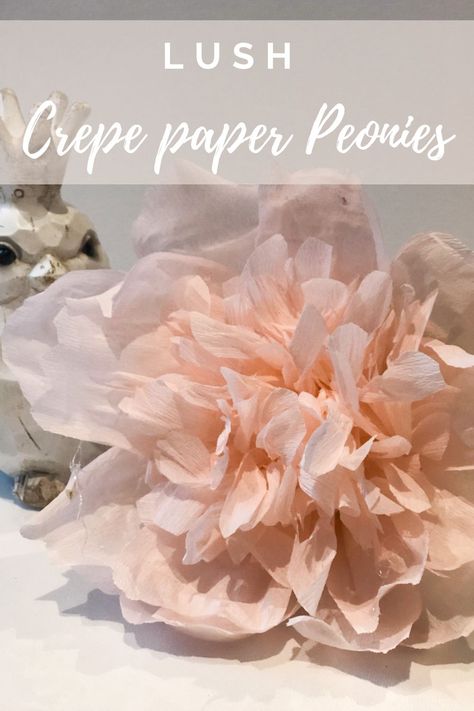 How to Make Lush Crepe Paper Peonies · Just That Perfect Piece Upcycling, Paper Peony Diy, Crepe Paper Peonies, Flower Decor Ideas, Crepe Paper Peony, Peony Diy, Snowflake Crafts, Crepe Paper Flowers Diy, Paper Peony