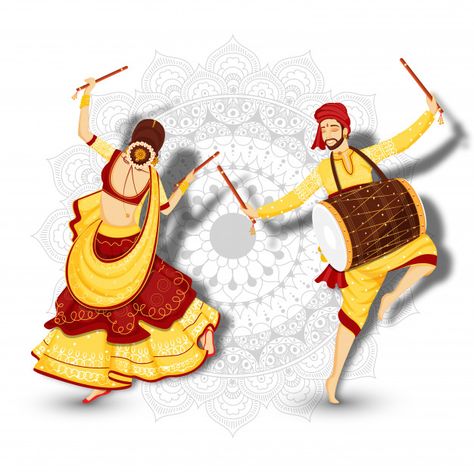 Dandiya Sticks, Dandiya Dance, Dandiya Raas, Hearts Paper Crafts, Dance Vector, Janmashtami Decoration, Character Dance, Woman Dancing, Dancing Drawings