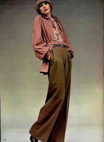 Love the wide leg pants. This outfit has a lovely 1930s vibe 70s Vintage Fashion, Fashion 1970s, Fashion 70s, 1970s Fashion, 1920s Fashion, Moda Vintage, Mode Inspo, Look Vintage, Retro Stil