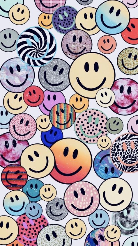 Image discovered by 𝓜𝓲𝔃𝓴𝓪𝔂𝓽. Find images and videos about smile, wallpaper and color on We Heart It - the app to get lost in what you love. Smiley Faces, Smiley, Collage, White