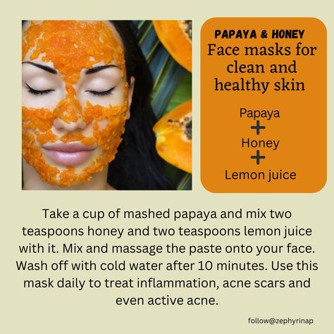 Since it is packed to the brim with such nutrients, antioxidants and other such goodness papaya has umpteen benefits for your skin. Eat a slice of papaya daily and see the improvement in your skin’s health. Toner Diy, Papaya Face Mask, Face Cream Diy, Papaya Facial, Facial At Home, Honey Face Mask, Face Care Tips, Clear Healthy Skin, Inflammatory Diet