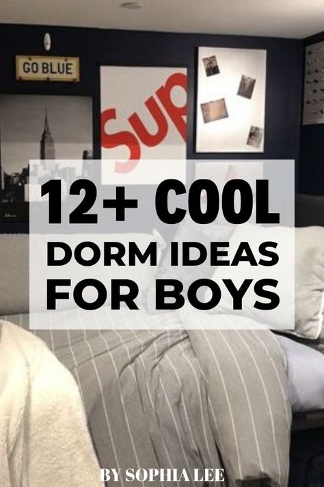 My son is going to college and this gave me some great dorm room ideas for guys #dormroomideasforguys Guys College Apartment, Boy College Dorms, Modern Dorm Room, Dorm Room Setup, Cool Dorm, Guy Dorm, Boys Dorm Room, College Dorm Room Inspiration, Freshman Dorm