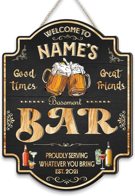 Artsy Woodsy Custom Home Bar Biergarten Pub Wood Sign Door Wall Plaque, Rustic Bar Sign, Vintage Lounge Tasting Room Speakeasy Saloon Tavern Man Cave... Man Cave Kitchen, Cave Kitchen, Bar Shots, Custom Home Bars, Vintage Lounge, Home Pub, Wood Signs For Home, Rustic Bar, Basement Bar