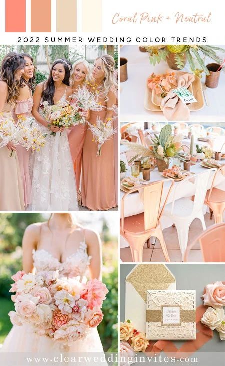 Top 10 Summer Wedding Color Trends Brides Would Love in 2022 | Wedding color schemes summer, Wedding color trends, Summer wedding colors July Wedding Colors Summer 2023, Rustic Wedding Theme Colors Summer, Summertime Wedding Colors, Summer 2023 Wedding Colors, Summer Wedding Themes Color Combinations, 2023 Wedding Trends Color Schemes Summer, Coral Pink Wedding Theme, Summer Wedding Color Palette 2023, Apricot Wedding Colors