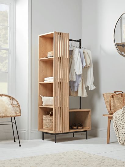 Minimalist Clothes Storage, Clothes Storage Small Bedroom, Small Space Wardrobe Ideas, Small Room Clothes Storage, Clothes Storage Ideas For Small Spaces, Small Room Storage, Clothing Rail, Minimalist Storage, St Stephen