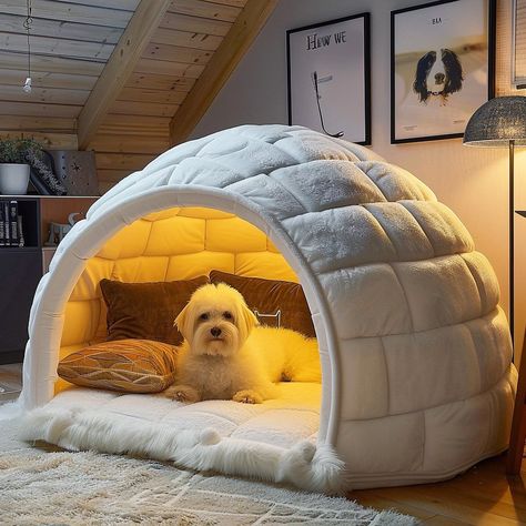 Aesthetic Dog House Indoor, Dog Home Ideas Indoor, Winter Dog House Diy, Relax Space Design, Dog Spaces Outdoor, Dog Decor Ideas, Dog Spaces In House, Dog Areas In House, Indoor Dog Room