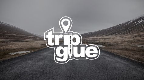 Handcrafted by bebiboi. trip glue picked this logo out of 22 designs submitted by 2 designers. Travel Tour Logo, Travel Typography Design, Road Trip Logo, Tour Logo Design, Travel Logo Design Ideas, Travel And Tours Logo, Logo Design Drawing, Trip Logo, Logo Voyage