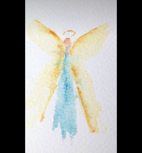 Angel Watercolor Paintings, Watercolour Angel, Sympathy Watercolor, Watercolor Angels, Angel Watercolor, Watercolor Christmas Cards Diy, Watercolor Angel, Watercolor Pencil Art, Painted Christmas Cards