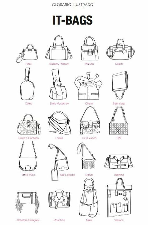 Drawing Bags, Health Infographic, Fashion Infographic, Types Of Handbags, Fashion Figure Drawing, Bag Illustration, Fashion Illustrations Techniques, Fashion Drawing Sketches, Fashion Drawing Tutorial