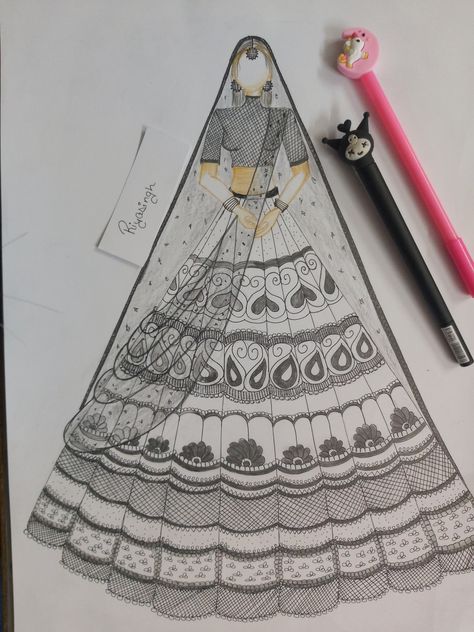 Hai Tamanna, Kaifi Khalil, Sketches Fashion, Fashion Design Books, Fashion Figure Drawing, Boho Art Drawings, Fashion Drawing Sketches, Fashion Illustrations Techniques, Mandala Art Therapy