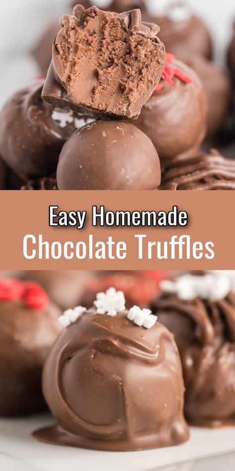 Homemade Chocolates For Christmas, See’s Candy Recipes, Milk Chocolate Truffles Recipe, Home Made Candy Easy, Chocolate Candies Homemade, Christmas Candy Making, Christmas Truffle Recipes, Christmas Truffles Easy, Truffle Balls Recipe