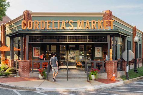 Grocery Exterior, Small Grocery Store Exterior, Suburban Town Aesthetic, Small Town Grocery Store Aesthetic, Small Town Shops, Small Town Market, Aesthetic Grocery Store, Cute Grocery Store Exterior, Neighborhood Grocery Store