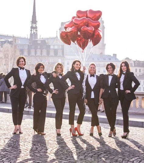 Nothing sexier than ladies in killer heels and a tux. Stunning Bachelorette party pic. Mens White Tuxedo, Lgbtq Wedding Ideas, Lesbian Bachelorette, Gay Wedding Ideas, Wedding Party Games, Awesome Bachelorette Party, Wedding Party Outfits, Lgbt Wedding, Bachelorette Party Outfit