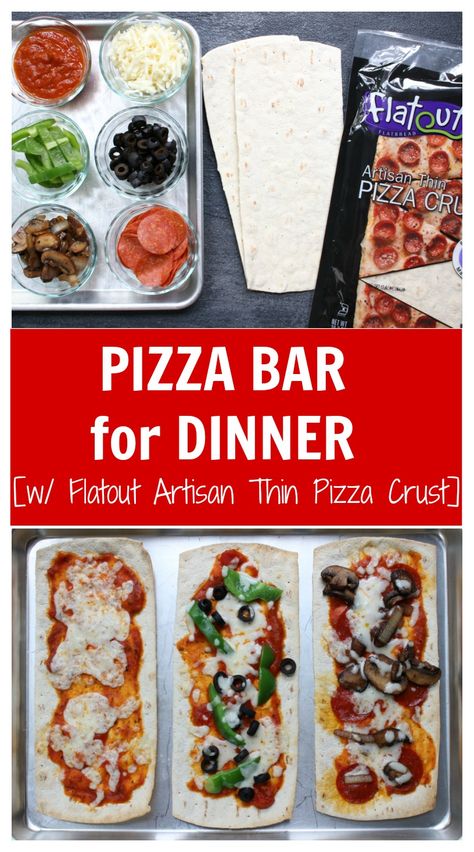 Build Your Own Pizza Bar for Dinner - Mom to Mom Nutrition Essen, Dinner Night Ideas, Build Your Own Pizza Bar, Recipes For Kids Dinner, Pizza Bar Party, Pizza Dinner Party, Build Your Own Pizza, Kids Pizza, Kids Dinner