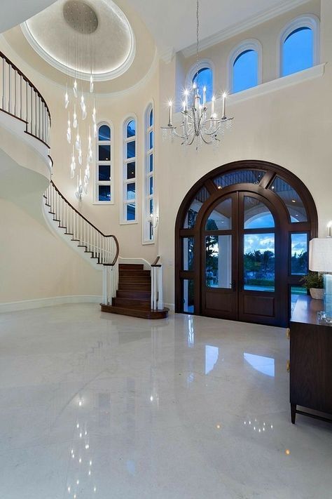 Luxury Staircase, Marble Floors, Ocean Blvd, Foyer Design, Mansion Interior, Luxury Homes Dream Houses, Dream House Interior, Dream House Exterior, Staircase Design