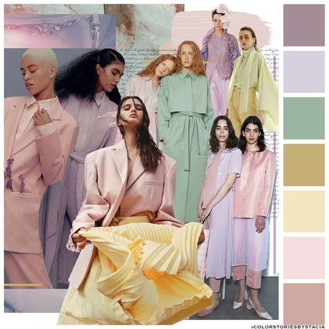 Color Story Board Fashion, 2025 Colour Trend, Trend 2025 Fashion, Color Trend 2025, Pastel Mood Board, Menswear Moodboard, Aw 2024, Winter Pastels, Trends 2025