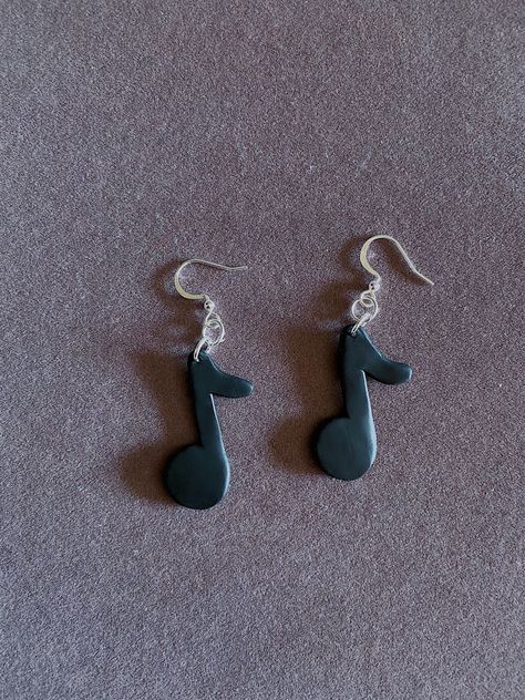 Music Clay Earrings, Piano Earrings, Music Note Earrings, Plastic Fou, Music Earrings, Homemade Earrings, Weird Jewelry, Clay Crafts Air Dry, Music Jewelry