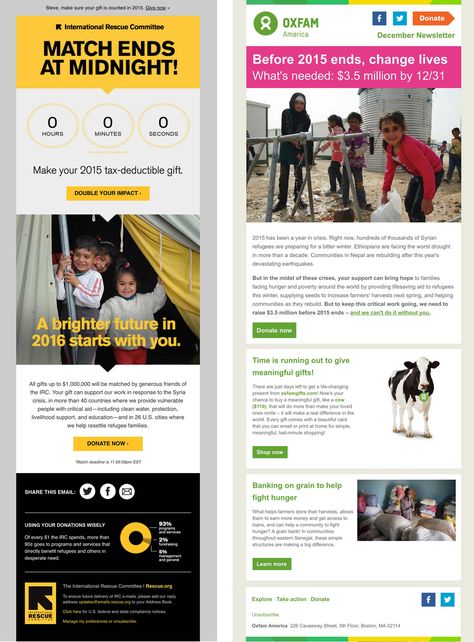 This month, we're showcasing the best nonprofit email appeals of the last year to inspire your upcoming end-of-year appeals. Nonprofit Campaign Design, Donation Email Design, Non Profit Email Design, Charity Email Design, End Of Year Giving Campaign, Non Profit Newsletter Design, Fundraising Campaign Design, Nonprofit Email Marketing, Email Campaign Design