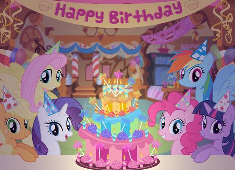 Happy Birthday! | My Little Pony: Friendship is Magic | Know Your Meme Happy Birthday Banner Diy, Magic Birthday, My Little Pony Party, Pony Birthday, My Lil Pony, Pony Party, Mlp Pony, My Little Pony Pictures, Pinkie Pie