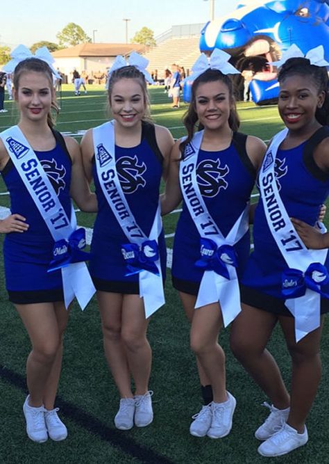 Cheer Sashes Senior Diy, How To Make A Senior Sash, Senior Sash Ideas Dance, Senior Cheer Shirts Cheerleading, Gifts For Senior Cheerleaders, Senior Night Sashes Cheer, Senior Cheer Sash Ideas, Senior Cheerleader Gifts, Cheerleader Senior Night Ideas