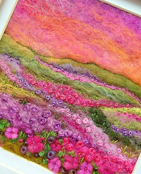 Felting Workshops Shropshire | Felting Workshops Tea Dance, Felt Wall Hanging, Needle Felting Diy, Wool Felt Projects, Wet Felting Projects, Textile Wall Hangings, Felt Pictures, Felt Crafts Diy, Felt Embroidery