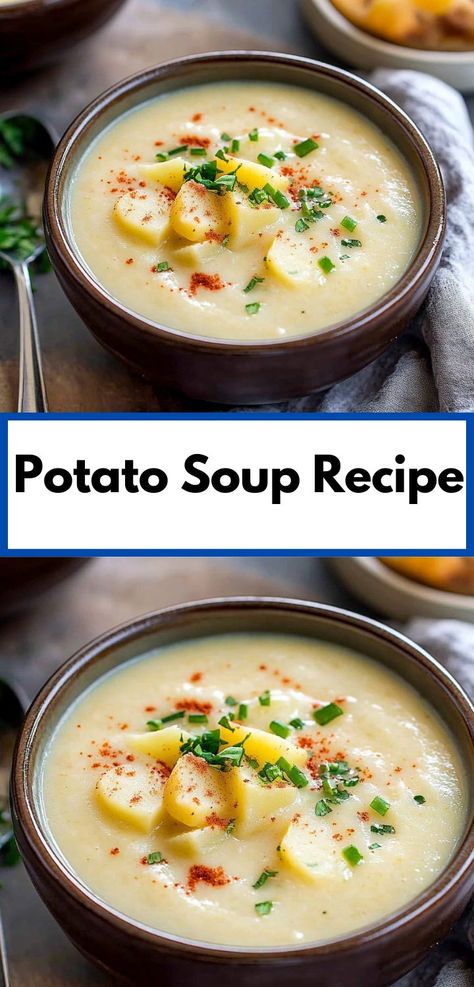 Need quick dinner ideas? This Potato Soup recipe is one of the top choices! A perfect fit for your potato dinner recipes, it’s also one of the best soup recipes healthy and delicious. Potato Dinner Recipes, Soup Recipes Healthy, Creamy Potato Soup Recipe, The Best Soup, Quick Dinner Ideas, Best Soup, Vegetarian Chicken, Potato Dinner, Creamy Potato Soup