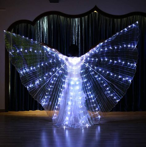 FCC Certificated LED Isis Wings Carnival Halloween Shows Led Belly Dance Isis Wings Costume (Only Wings, White) : Amazon.ca: Clothing, Shoes & Accessories Lead Belly, Belly Dance Accessories, Dance Props, Led Dance, Dance Accessories, Wings Costume, White Wings, Belly Dance Costumes, Halloween Festival