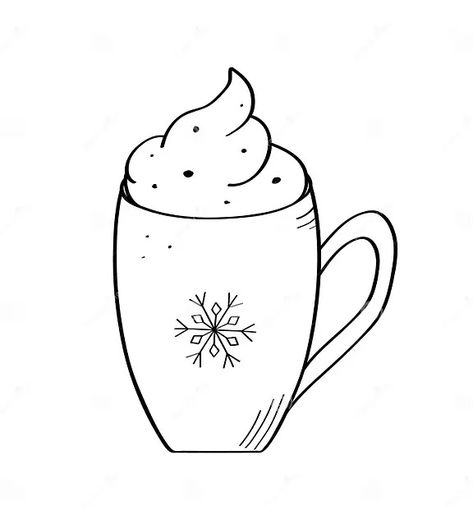 Delicious Hot Chocolate with Marshmallows. Christmas Hot Drinks Doodle Style. Stock Vector - Illustration of coffee, sketch: 339633305 Cup Of Hot Chocolate Drawing, Hot Chocolate Illustration Art, Hot Chocolate Doodle, Hot Chocolate Coloring Pages, Drinks Doodle, Christmas Hot Drinks, Hot Cocoa Clipart, Hot Chocolate Drawing, Hot Chocolate With Cream