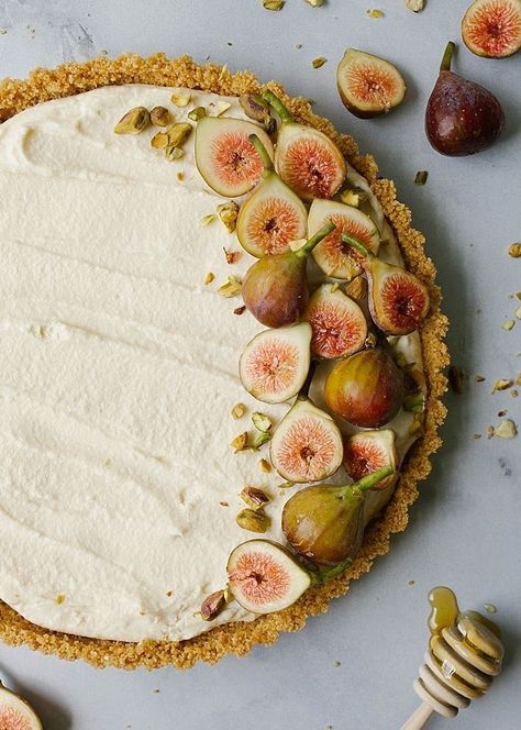 Honey Mascarpone, Mascarpone Tart, Patisserie Fine, Biscuits Graham, Cheesecake Tarts, Summer Pie, Fig Recipes, Slow Cooker Desserts, Tart Recipe