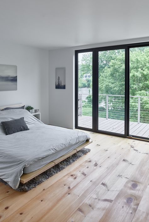 White Walls Living Room, Pine Flooring, Bedroom Color Combination, Eastern White Pine, Cabin Interiors, Wide Plank Flooring, Cottage Bedroom, Pine Floors, Engineered Flooring