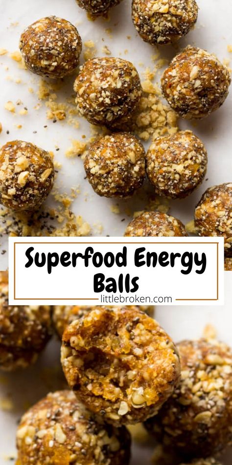 Loaded with protein boosting nuts, heart healthy flaxseed, chia seeds, and sweetened with dried fruit. These little energy balls are a perfect on-the-go snack! Heart Healthy Energy Balls, Seed Protein Balls, Flaxseed Protein Balls, Healthy Breakfast Balls, Flaxseed Balls, Chia Seed Energy Bites, Chia Seed Energy Balls, Flaxseed Energy Balls, Snack Plant