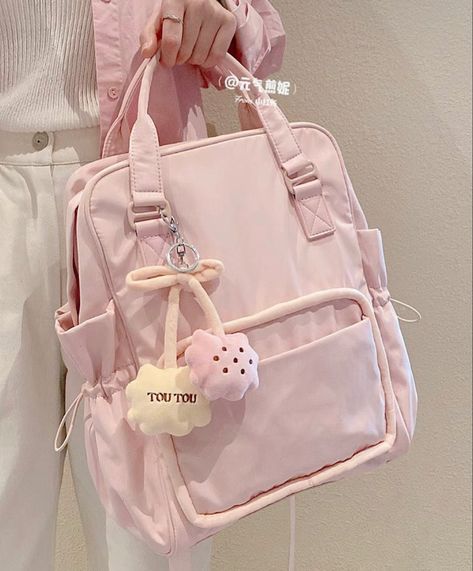 Pink School Bags, Kotak Bento, Korean Bags, Pastel Backpack, Stationery Haul, Pastel Bags, Korean Bag, Cute School Bags, Fairy Bread