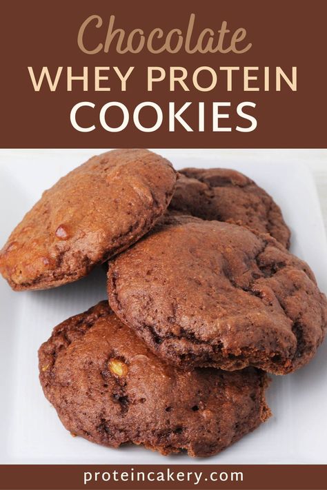 Premier Protein Cookies, Protein Powder Biscuits, Protein Cookies With Protein Powder, Protein Powder Cookie Recipes, Whey Protein Powder Recipes, Baking With Whey Protein Powder, Cookies N Cream Protein Powder Recipes, Whey Protein Cookie Recipe, Whey Protein Cookies