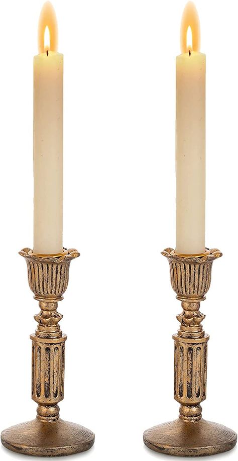 Taper Candle Holders Wedding, Gold Candlestick Holders, Table Candles, Candle Tattoo, Table Decor Wedding, Wedding Anniversary Decorations, Anniversary Decoration, Tapered Candle, Tall Candle Holders