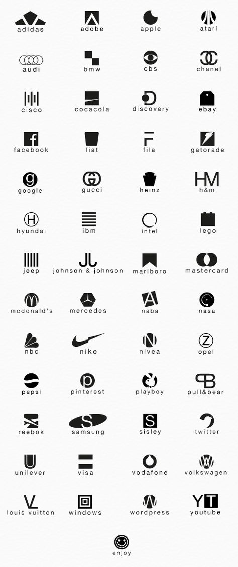 Famous brands minimalistic logo redesign Famous Brands Logo Fashion, Minimalist Logo Inspiration, Logo Redesign Ideas, Minimalist Logo Design Identity Branding, Famous Brands Logo, Famous Logo Design, Famous Brand Logos, Logo Famous, Minimalistic Logos