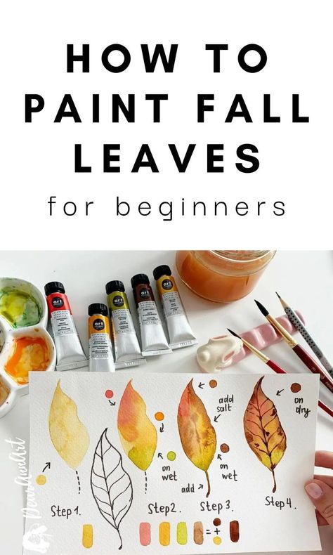 How to paint fall watercolor tutorials | Autumn ideas | Fall watercolor painting ideas | fall drawing ideas for you | fall watercolor tutorials #fall #watercolor #paintingideas Simple Watercolor Leaves, Easy Watercolor Fall Leaves, Painting Fall Leaves, Simple Fall Watercolor Cards, Autumn Watercolor Tutorial, Watercolour Leaf, Autumn Leaf Painting, Fall Leaves Watercolor, Autumn Watercolour