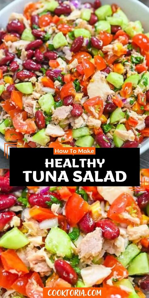 Healthy Tuna Salad, Healthy Foods To Make, Healthy Tuna, Healthy Food Habits, Tuna Salad Recipe, Chicken Healthy, Lost 100 Pounds, Healthy Food Facts, Tuna Recipes