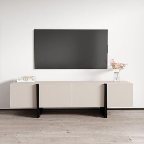 PRICES MAY VARY. Fits up to 80 inch TVs Matte fronts with matte body Manufactured in and imported from the European Union Dimensions: 19.7 inches height x 70.9 inches width x 17.7 inches depth Kinzie 180 TV Stand - Modern TV Stand / TV Console / TV Cabinet / Central Entertainment Center Fits up to 80 inch TVs Matte fronts with matte body Manufactured in and imported from the European Union Modern and unique contemporary design Perfect for those in need of living room storage space Flat packed an White Tv Stands, Stand Tv, Floating Tv Stand, Console Tv, Living Room Tv Stand, Storage Credenza, Tv Decor, Modern Tv Stand, Modern Tv