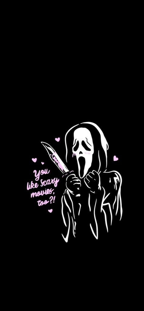 Horror Pfps Aesthetic, You Like Scary Movies Too Scream, Funny Horror Wallpaper, Do You Like Scary Movies Wallpaper, Horror Movie Background Wallpapers, Horror Movie Lover Aesthetic, Cute Ghostface Wallpaper, Horror Lover Aesthetic, Scary Lockscreen