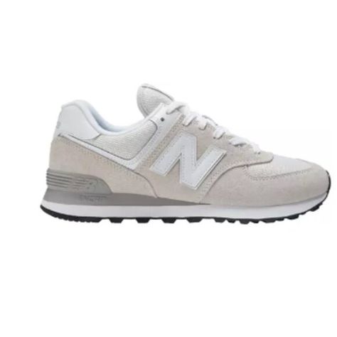 New Balance Men's 574 Core Shoes - White/Grey New Balance Shoes Men, Mens New Balance 574, New Balance White, Mens Tennis Shoes, Grey Design, Renewable Sources, New Balance 574, New Balance Men, Gray Design